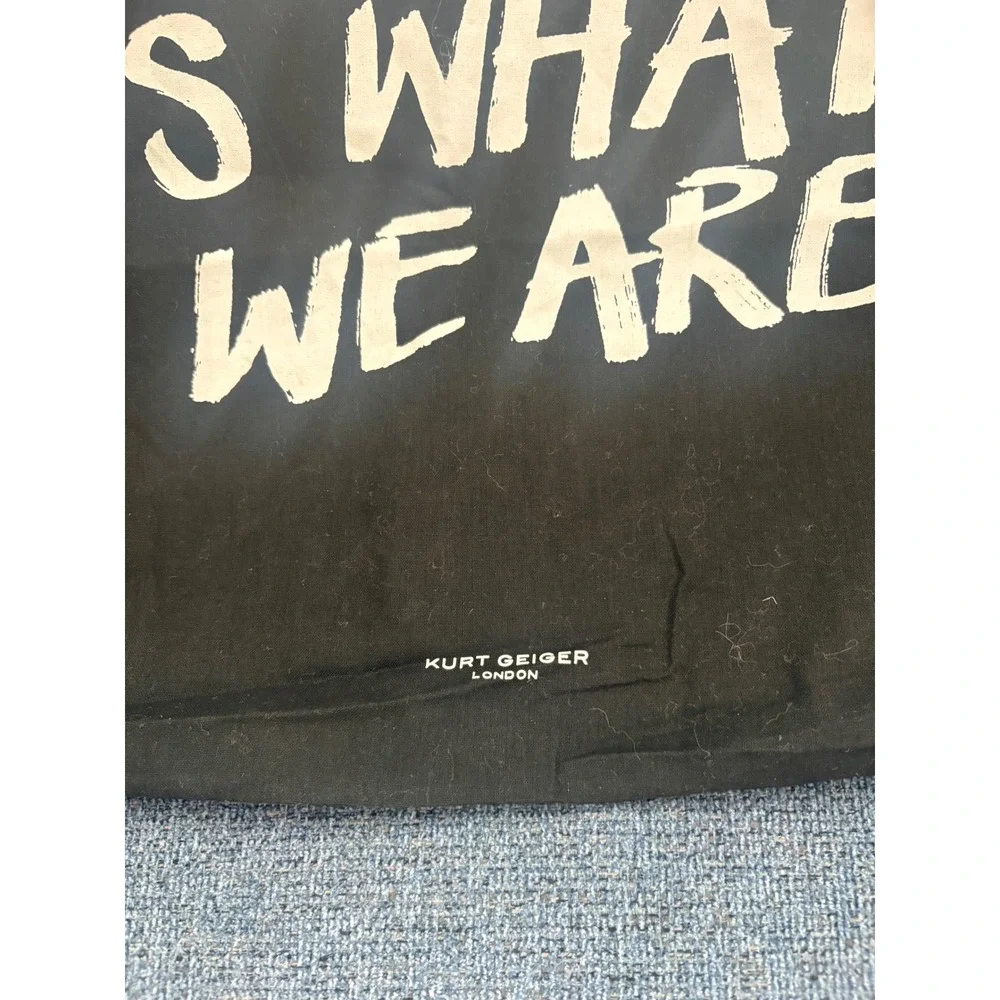 Kurt Geiger London Large Black Canvas Dust Bag Graphic Print 19.5x27 Drawstring - Picture 3 of 6